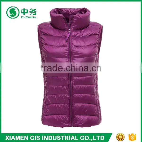 New Arrival Winter Ultralight Thin Stand Collar Women Duck Down Vest photo-5