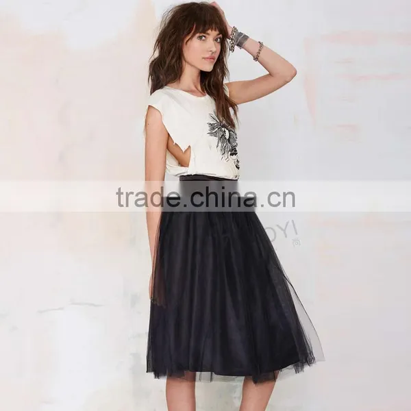 MGOO New Arrival Design Fashion Black Tutu Skirt For Women Voile Bell Ball Gown Skirts 15145B088 photo-4