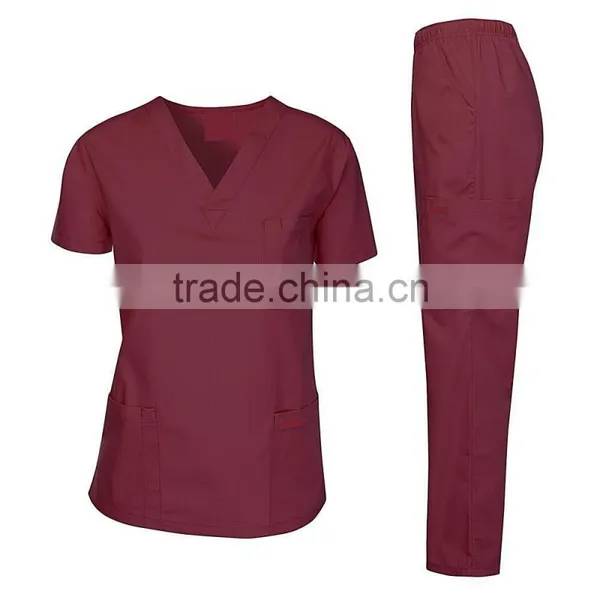 Good Quality 65polyester 35cotton Nurse Scrub Suit Blue Scrub Uniform photo-4