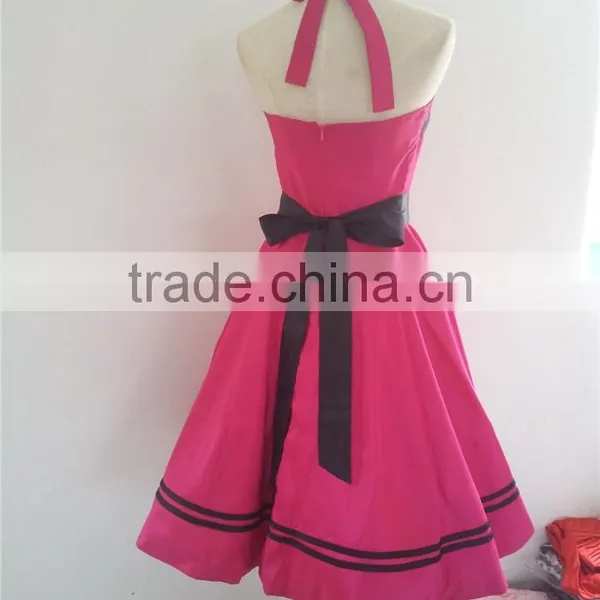 Pink 50s 60s Vintage Dancing Swing Jive Rockabilly Dress Petticoat Bridesmaid Dresses Cheap Dresses photo-4