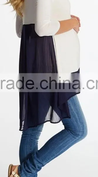 Online Shopping Scoop Neck Plus Size Pregnant Clothes Tunic photo-2
