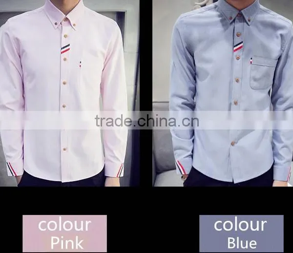 Decorated Pocket High Quality Oxford Shirts Autumn Shirts for Man Casual Shirts photo-3