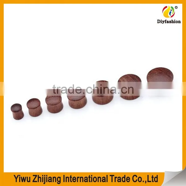 Natural Organic Sono Wood Doule Flared Saddle Plug Gauge Ear Stretchers photo-5