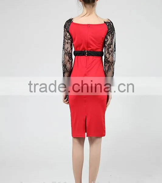 Long Sleeve Lace With Long Sleeves Dress and a Large Pencil Skirt PS06 photo-2