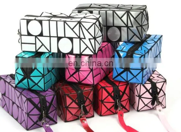 Lattice Sequined Folading Travel Makeup Pouch Bag Cosmetic With Zipper photo-6