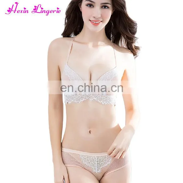 Drop No Underwire Thin Transparen Women Underwear Sets Silk Lingerie Bra and Panties