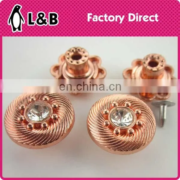 Latest Design Fashion Custom Jeans Button Silver Metal Botton Glass Stone photo-2