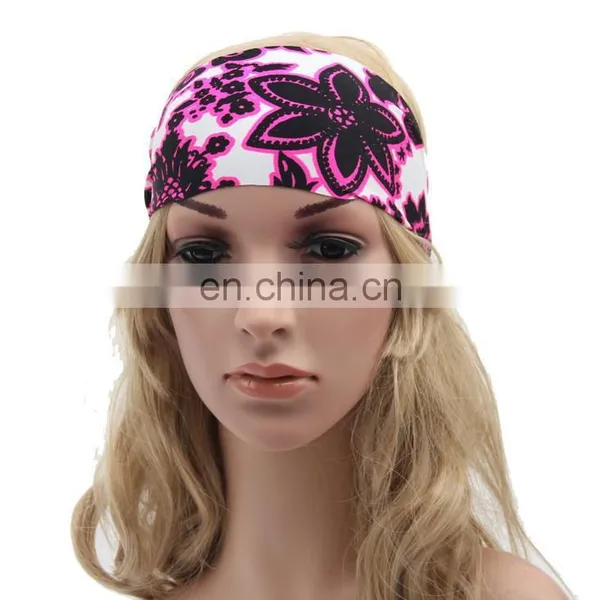 Girls Fashion Sports Coverd Elastic Yoga Spandex Fabric Hair Bands photo-4