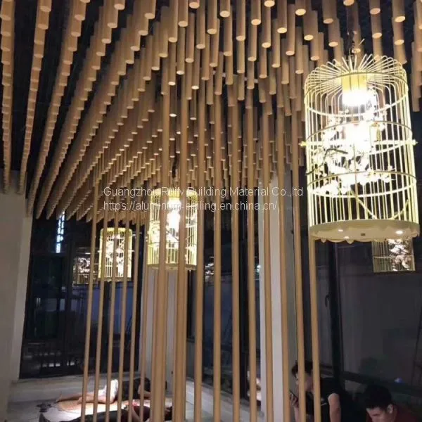 Aluminum Tube Ceiling for Hotel/Wooden Grain Aluminum Pipe Ceiling/Customized Metal Ceiling photo-3