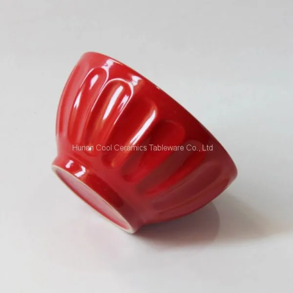 Various Color Fashion Pumpkin Shaped Embossed Ceramic Porcelain Bowl for Promotional photo-2