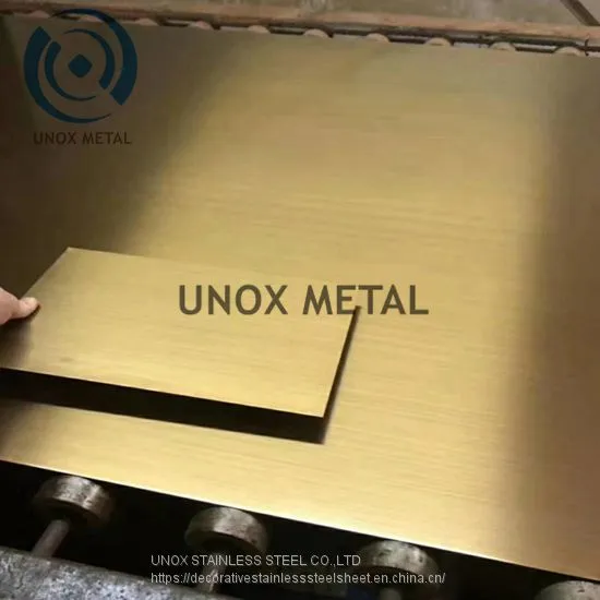 Classic Copper Color Hairline Brush Stainless Steel Sheet Copper Bronze Plate in 304 Grade Prime Sheet