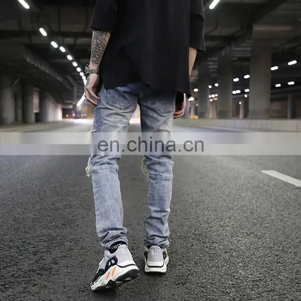 Diznew Custom Distressed Ripped Slim Fit Patches Men Clothes And Jeans photo-4