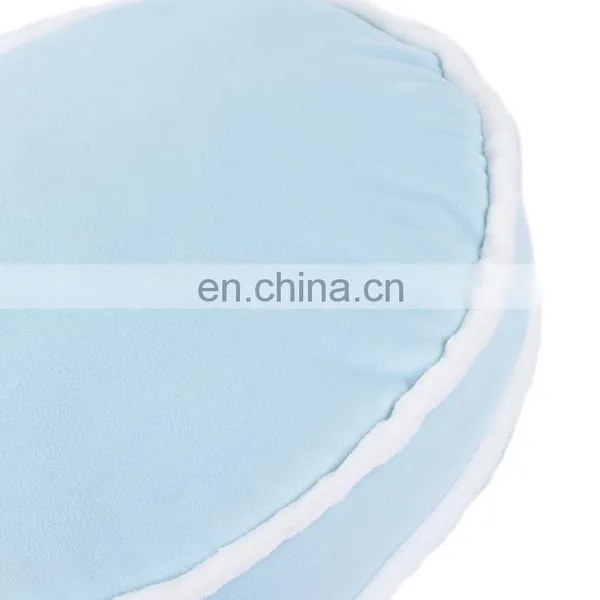 High Quality Light Blue Round Plush Decoration Cushion Round Cake Stuffed Chair Pad Car Seat Cushion photo-7