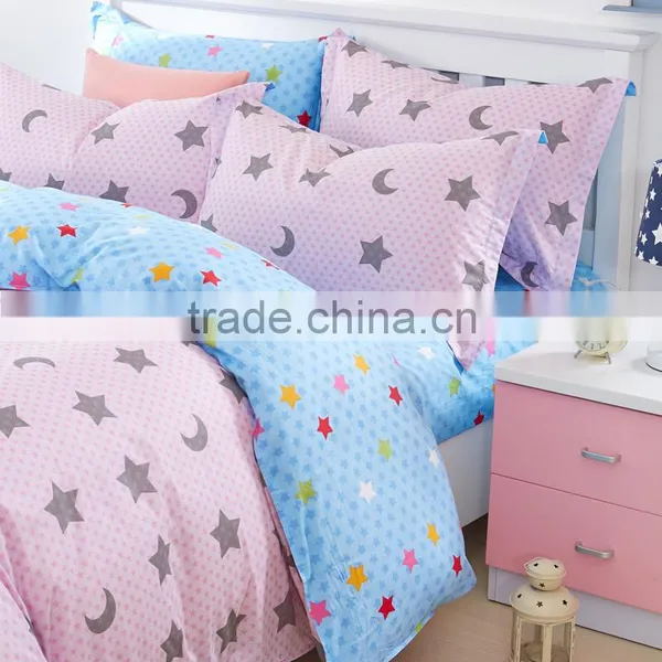 Home Textile Star and Moon Pattern Reactive Printed Quilt Cover Set Modern Kids Bedroom Sets photo-6