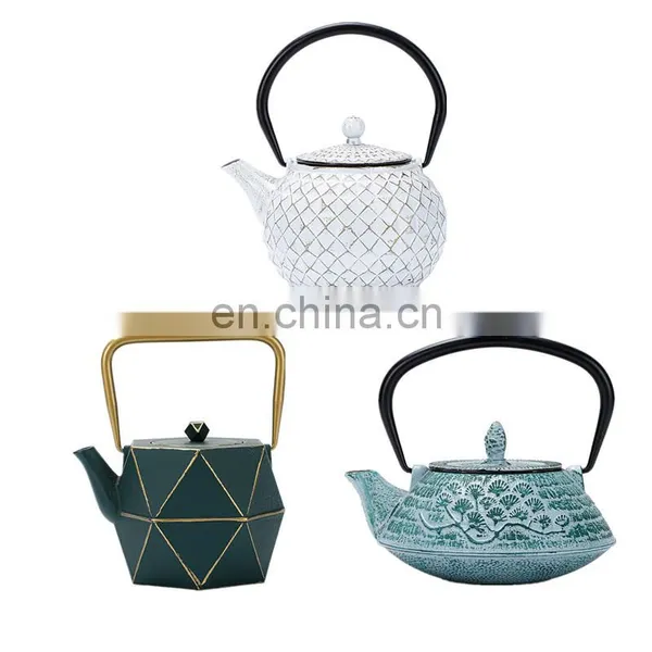 Wholesale Teapot Tea Ware Chinese Antique Enamel Cast Iron Wholesale Teapot photo-2