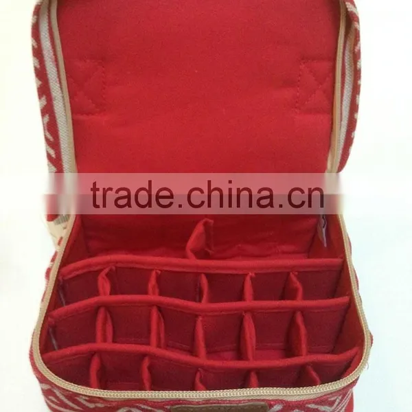 High Qualityi Red Antique Canvas Essential Oils Case, Printed Canvas Essential Oil Carrying Bag,OEM Red Essential Oil Carry Case photo-4