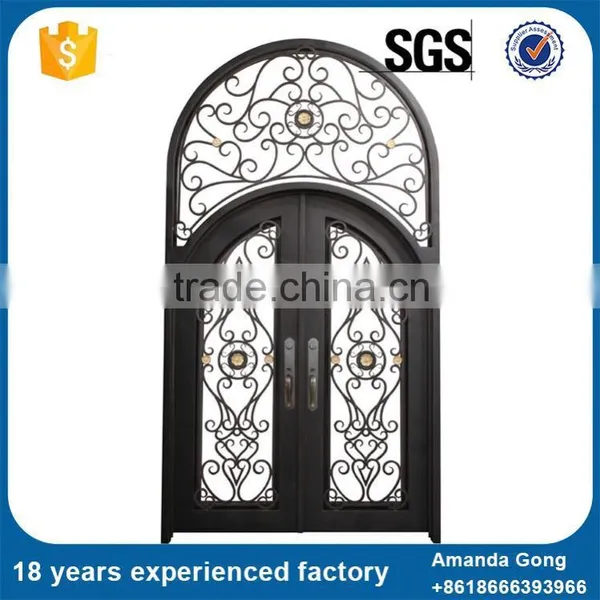 Finely Processed Single Wrought Iron Sliding Entry Doors photo-6