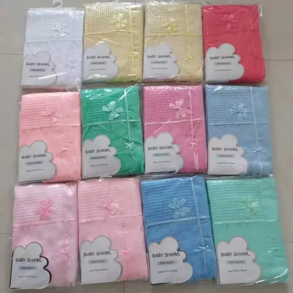 Hot Selling Swaddle Blanket Acrylic Baby Shawl and Blanket Wholesale photo-3