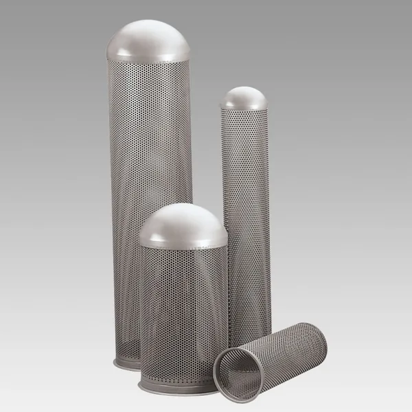 Aluminum Steel Perforated Pipe Filter Baskets OD27H45mm 0.165