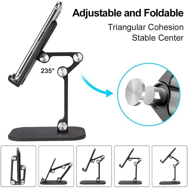 Universal Foldable Desktop Desk Stand Holder Mount for Cell Phone and Tablet Pad photo-3