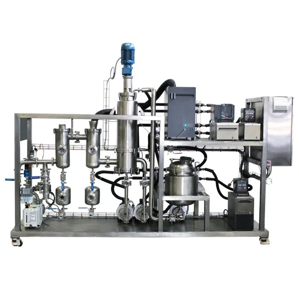 Stainless Steel Three Stage Condensed Glassware Short Path Oil Hybrid Molecular Distillation