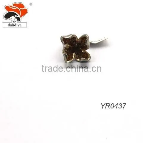 Fashion Jewelry Crystal Rhinestone Flower Petals Solid Band Ring China Factory Wholesale photo-2