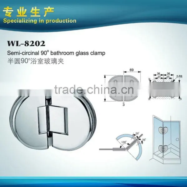Semi-circinal 0 Degrees Bathroom Glass Door Clamp Glass Door Hinge photo-2