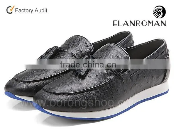 Ostrich Grain British Vintage Style Men Tassel Shoes Loafer Quality Choice photo-6