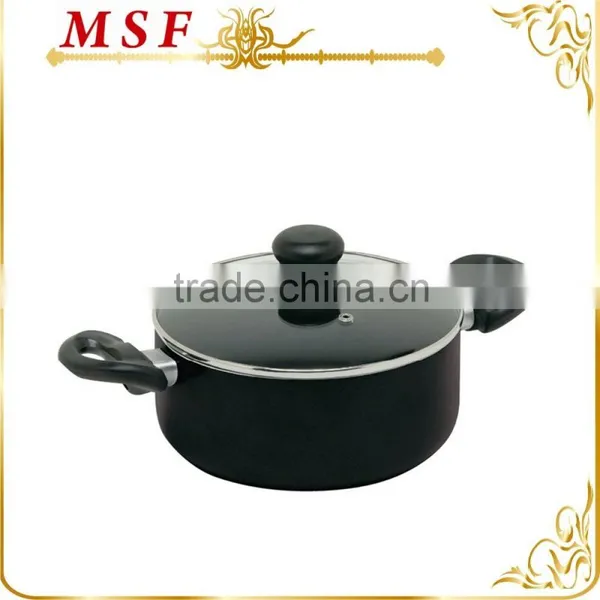MSF-PA6240-1 24*10.5cm Pressing Aluminum Casserole Non Stick Coating Interior Non Induction Spiral Bottom photo-2
