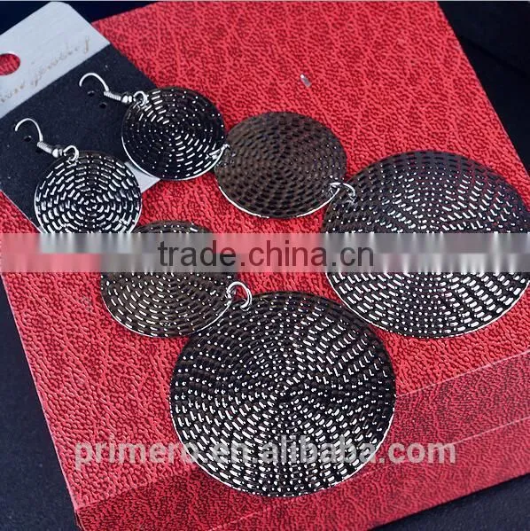 New India Multilayer Disc Fancy Design Women Baroque Gold Earrings photo-3