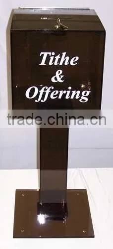 GH-RJ036 Contemporary Design Pedestal Acrylic Donation Stand for Showcase,fashional Acrylic Donation Box photo-2