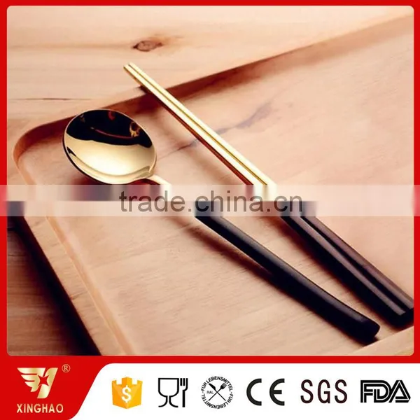 2016 New Korean Japanese 18/10 Gold Titanium Stainless Steel Firm Chopsticks photo-2