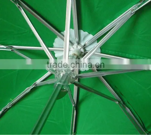 Hot Sale Aluminum Frame Green 3 Folding Light Umbrella Made in China photo-2