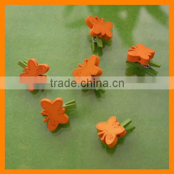 25mm Wooden Butterfly Clip Decoration photo-6