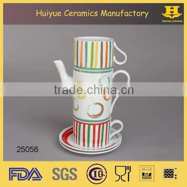Tea Set for Two, Ceramic Tea Set, Tea Set With Decal Printing, New Design Tea Set