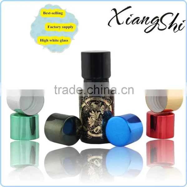 Shiny Gold Logo Essential Oil Bottle With Color Caps