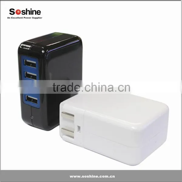 New Product Soshine Power 4-USB 3.1A 15w Travel Wall Charger Usb Mobile Travel Charger 4 Port Usb Charger photo-2