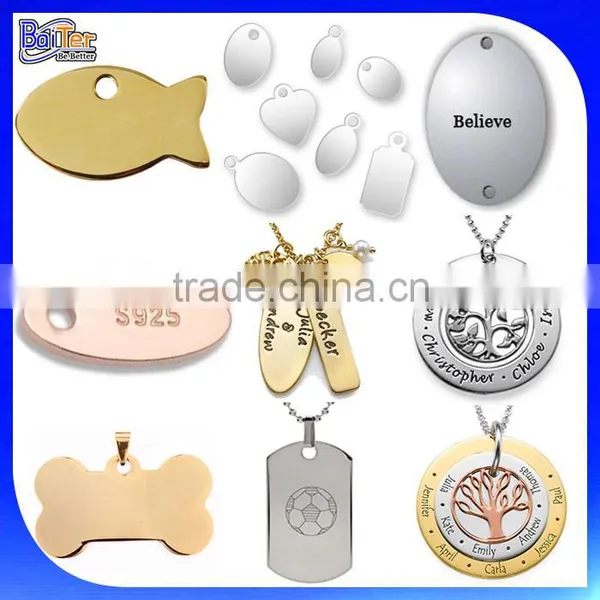 Custom Made Metal Rectangle Dog Tag/Engraved Blank Personalized Stainless Steel Rectangle Dog Tag Necklace photo-3