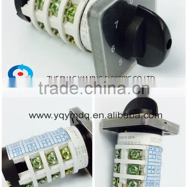 Rotary Switch YMZ12-20/4 Changeover Cam Combination Switch 4 Poles 8 Positions 14 Terminals 20A Ui 690V Sliver Point Contacts photo-5