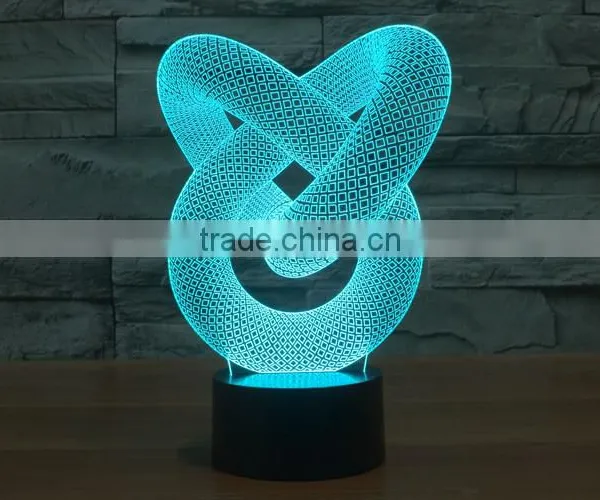 Mosunx Busines Night Light Optical 3D Chain Link Lighting Laser Cut Desk Lamp With USB Port LED for Children photo-3