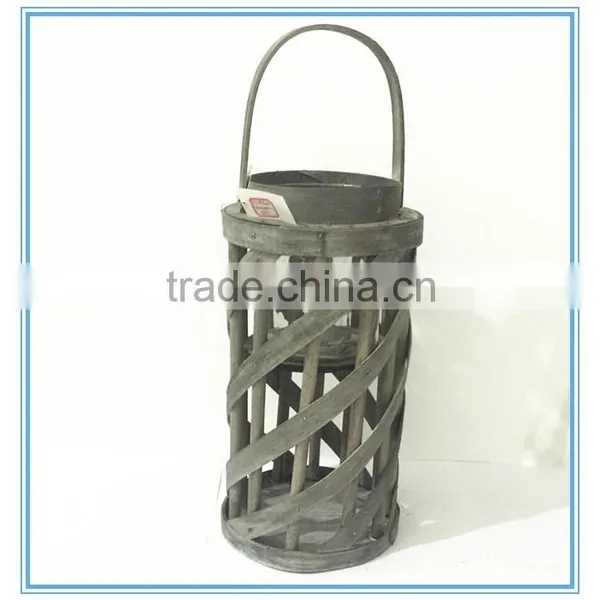 Hot Sale Wooden Hurricane Vases/candle Holder With Round Glass
