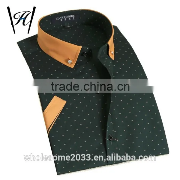 Dot Mens Regular Fit High End Custom Casual Short Sleeve Shirt