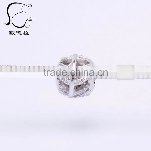 z Ilver Silver cz Iamond Diamond Pave Bead photo-4
