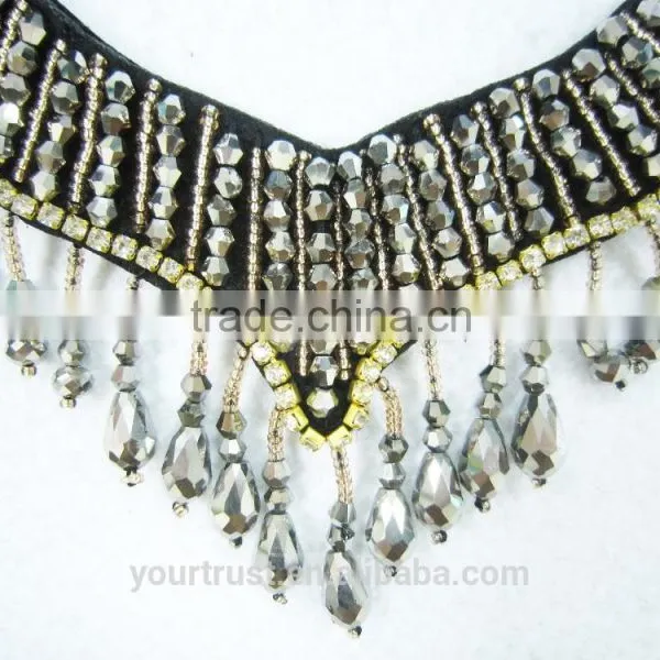 Gray V Bead, Rhinestone Tassel Wholesale Neckline Rhinestone photo-3