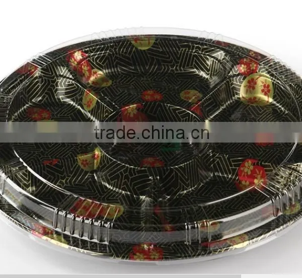 64R 6compartment Plastic Sushi Container/takeaway Sushi Box/takeout Sushi Tray Quality Choice photo-3