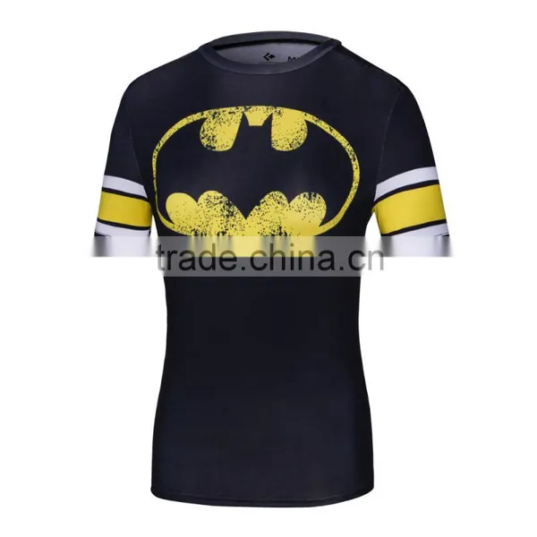 Ladies DC Comics Superhero Wonder Women/Bat-men/ Captain America Athletic T Shirt Compression Bodybuilding Tee Tops photo-4