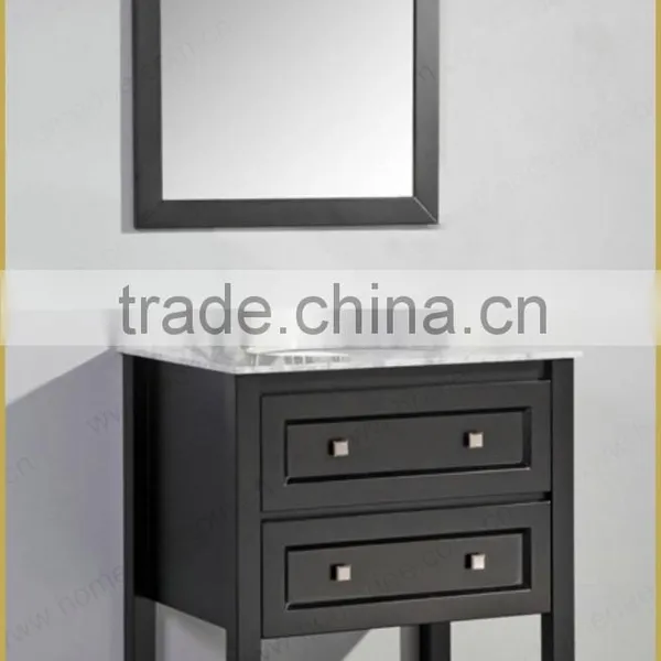 Marble Top Mdf Ceramic Basin Mirrored Modern Bathroom Vanity RA308 Supplier's Choice