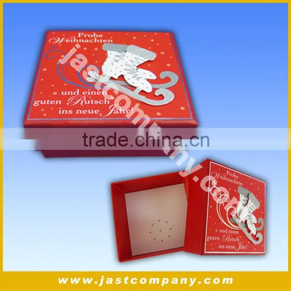 Small Square Decorative Cardboard Musical Christmas Gift Box photo-2