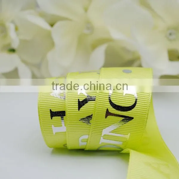 Gold/silver Foiled Printed Grosgrain Ribbon Hot Stamping Grosgrain Ribbon Ribbon photo-2