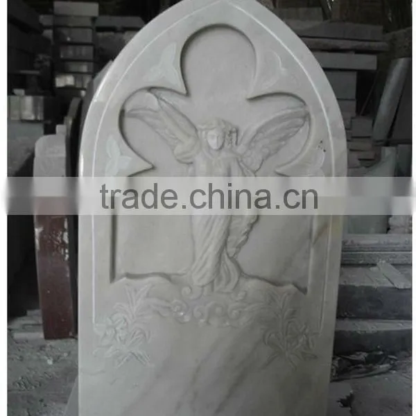 Granite Headstone With Angel Carving